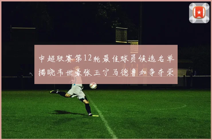 中超联赛第12轮最佳球员候选名单揭晓韦世豪张玉宁马德鲁加争夺荣誉